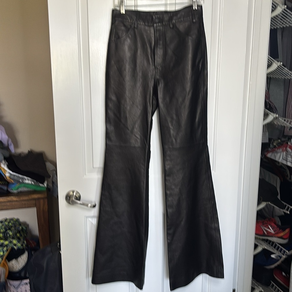 NWT NILI LOTAN Roe leather pants black size 4. Current season - Picture 3 of 12